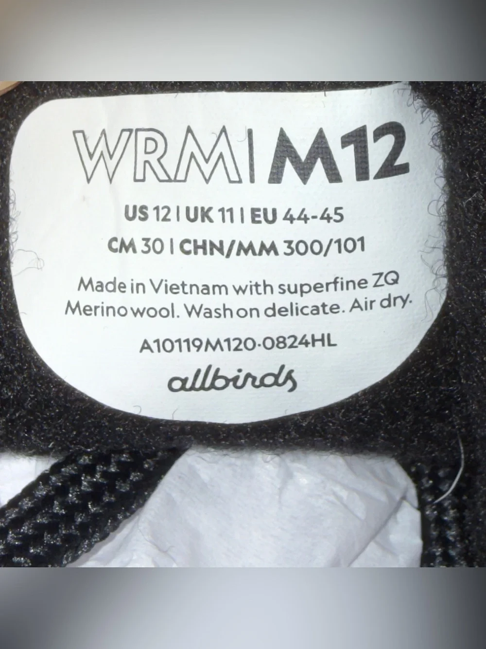 Brand New Allbirds Wool Dasher NZ Men's Size 12 Natural Black White Sole